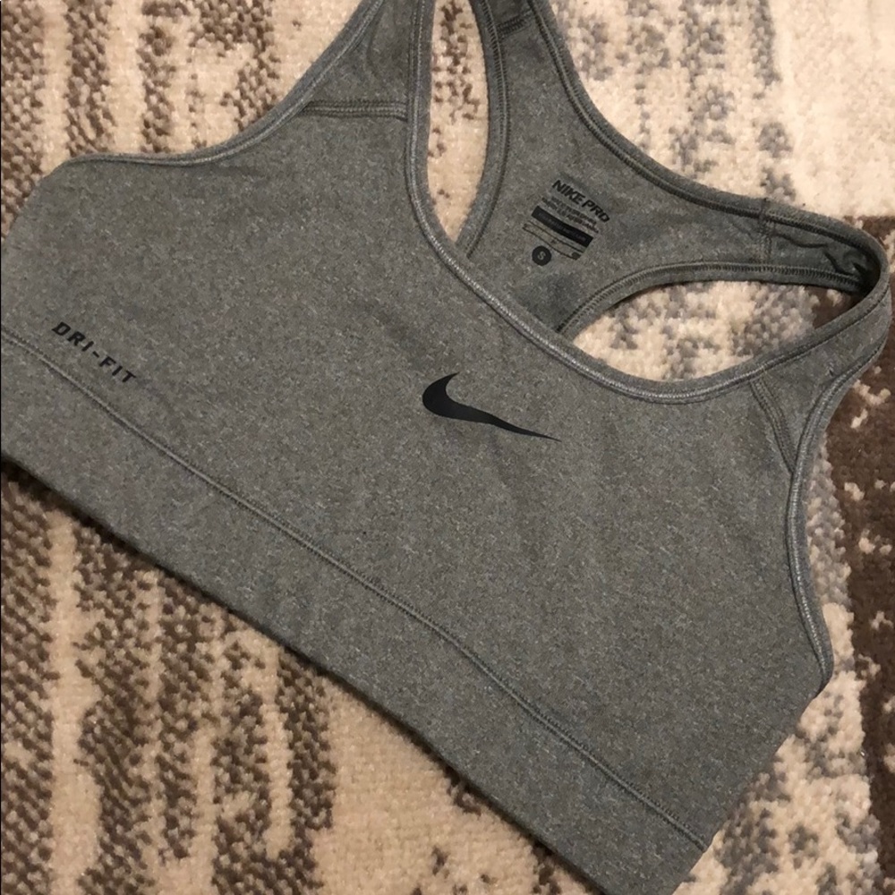 Grey Nike sports bra